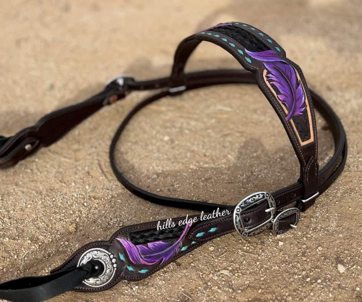 Horse Hair Headstall & Breastcollar Tack Set