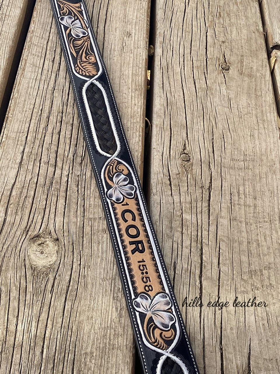 Horse Hair Floral Carved Belt