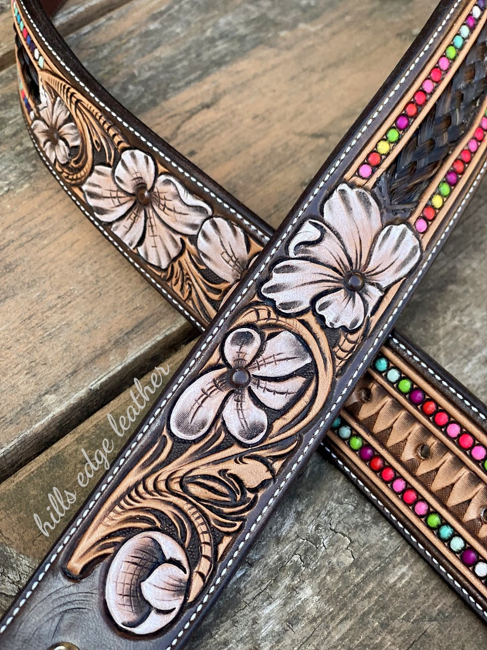 Horse Hair Floral Belt