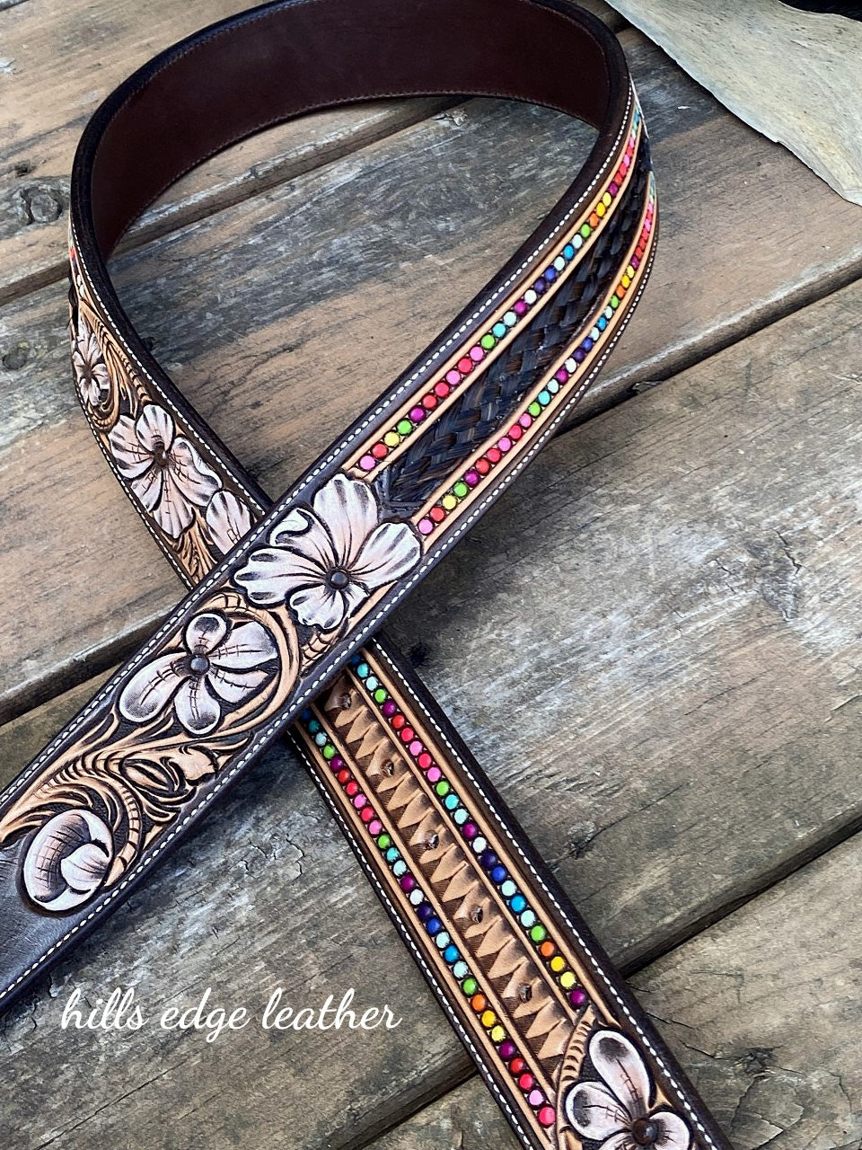 Horse Hair Floral Belt