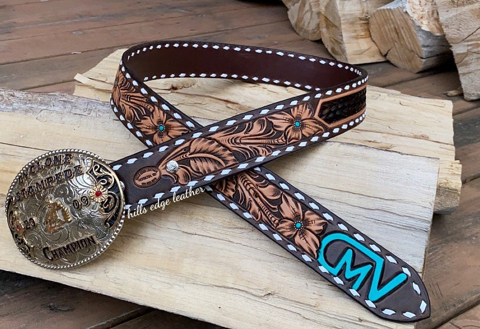 Horse Hair Floral Belt