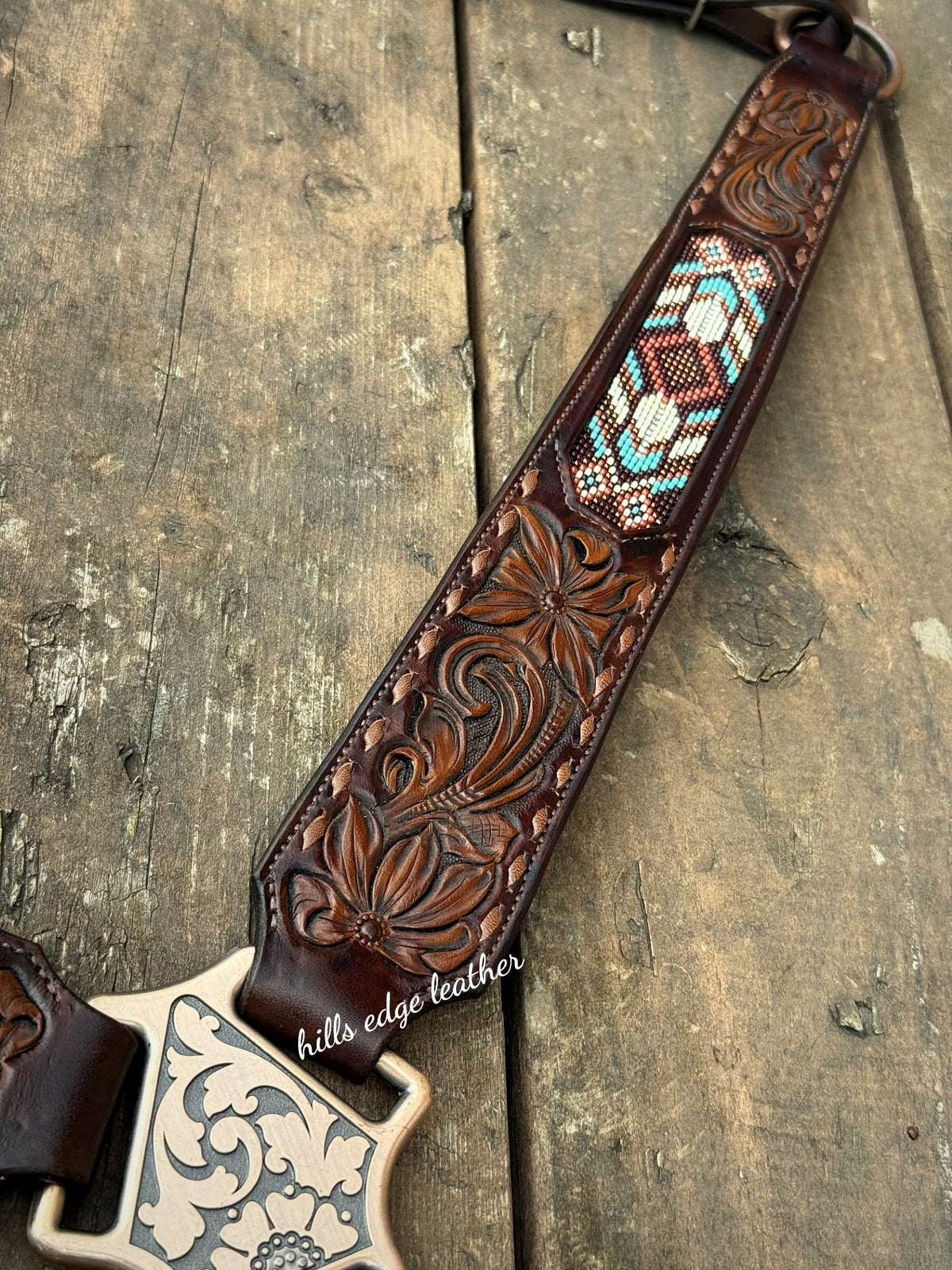 Floral Carved Beaded Breastcollar