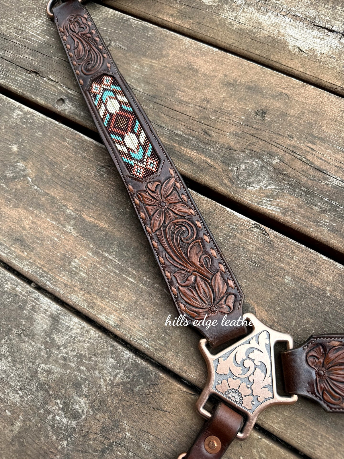Floral Carved Beaded Breastcollar