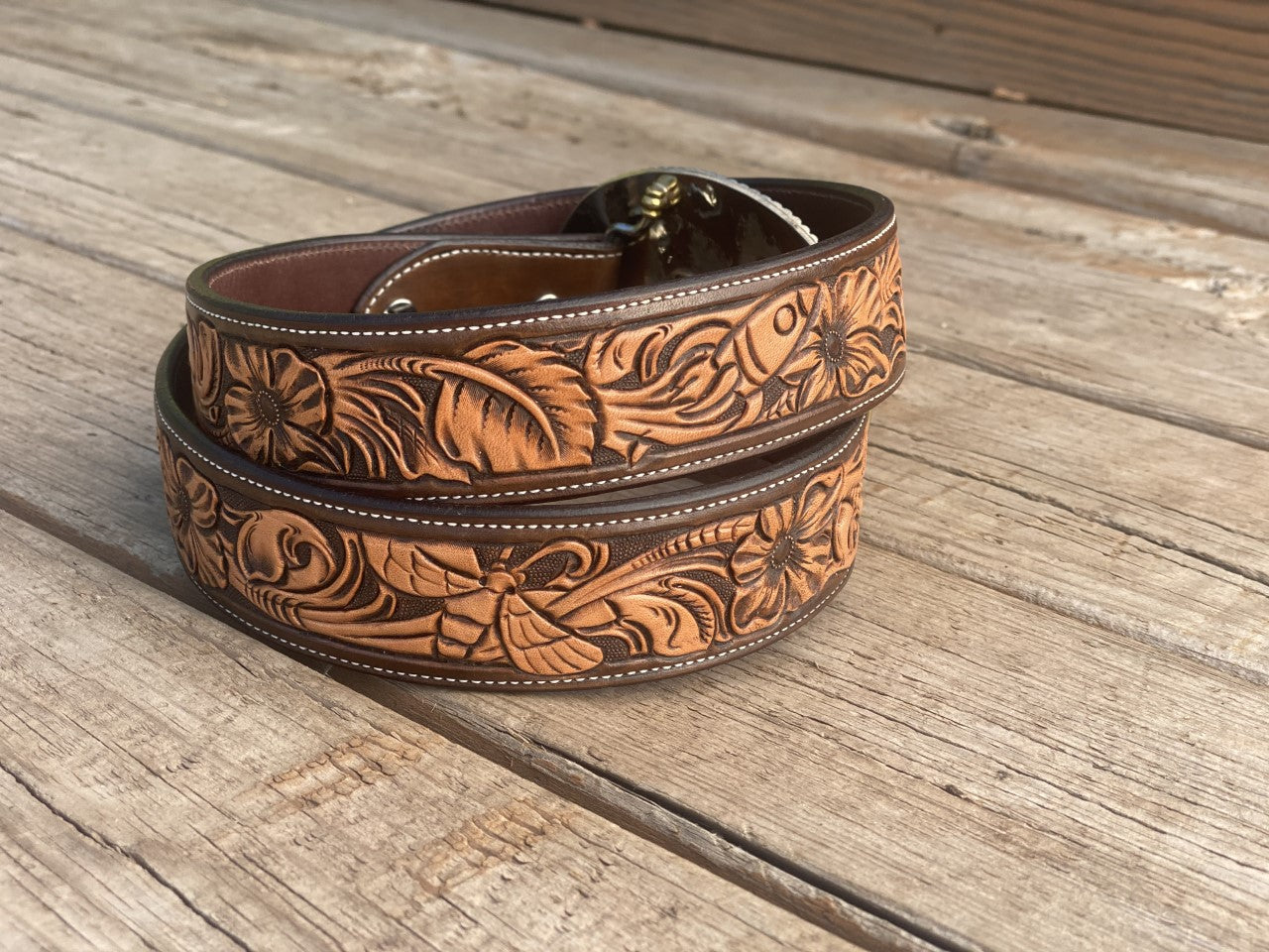 Floral Carved Belt