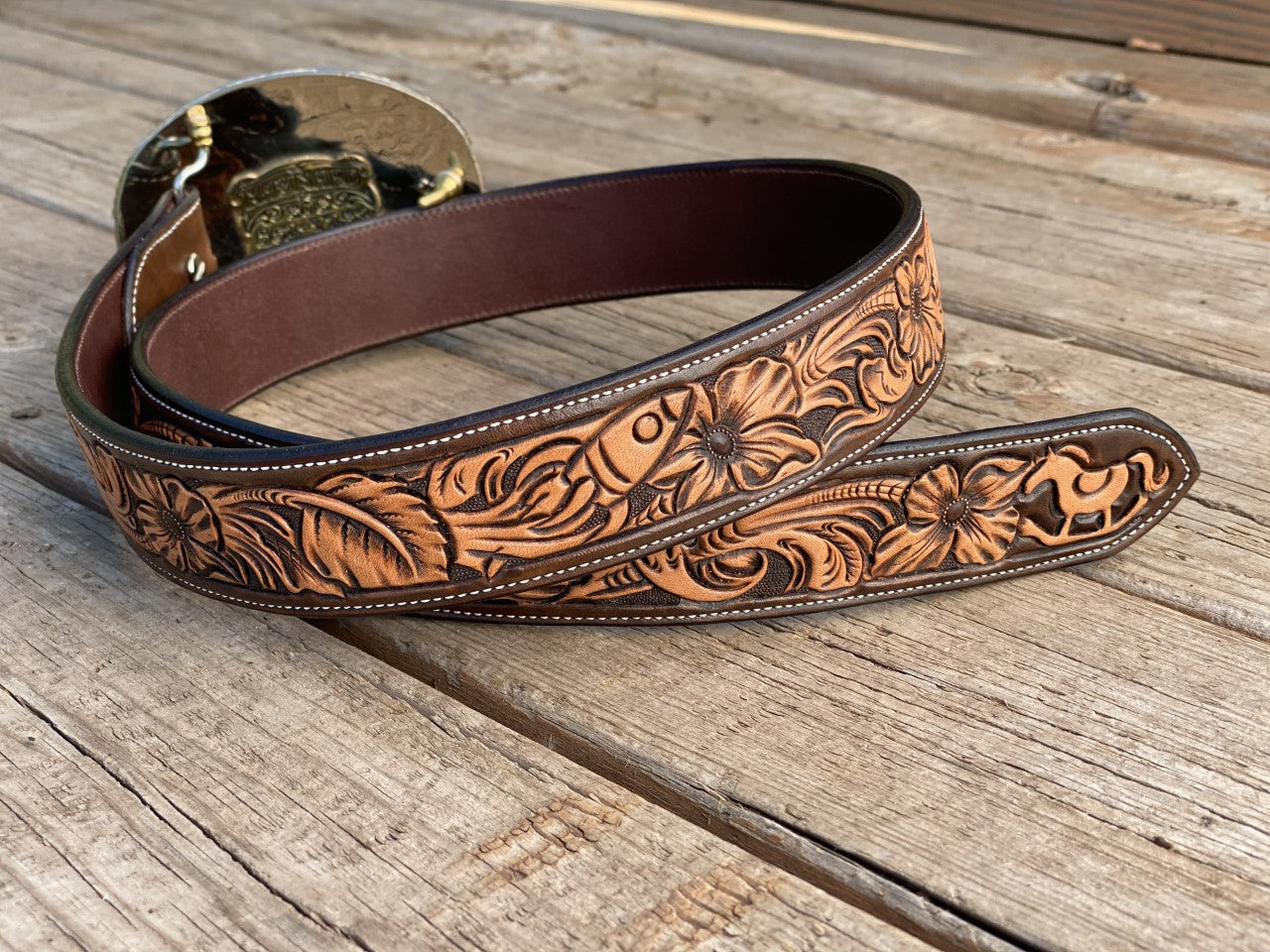 Floral Carved Belt