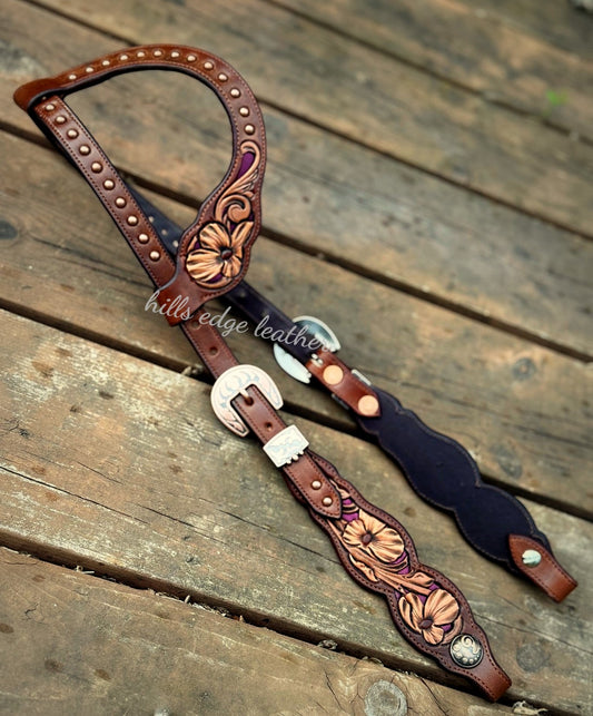 One Ear Floral Filigree Headstall