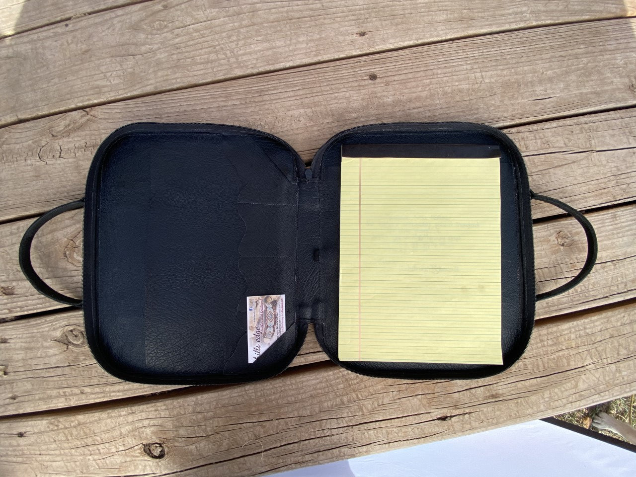 Zippered Portfolio with Tooled Strap