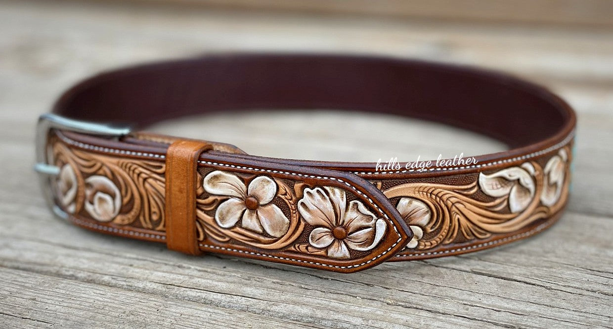 Floral Carved Belt